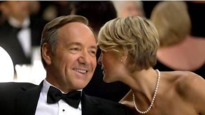 Kevin Spacey and Robin Wright in House of Cards, which is the first online series to be nominated for an Emmy for best drama series, in addition to eight other nominations. Netflix