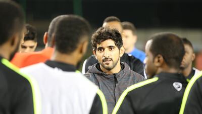 Sheikh Hamdan bin Mohammed, Crown Prince of Dubai, meets with the Al Ahli squad following their loss in the Asian Champions League final. Courtesy Al Ahli Sports Club