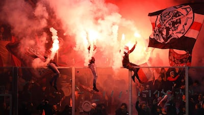 Ajax supporters celebrate their team's Dutch Eredivisie league title. AFP