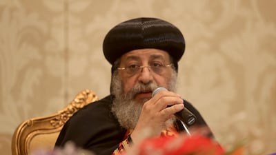 Pope Tawadros II issued his decision to strip an alleged paedophile priest of clerical status July 17, 2020. Ravindranath K / The National