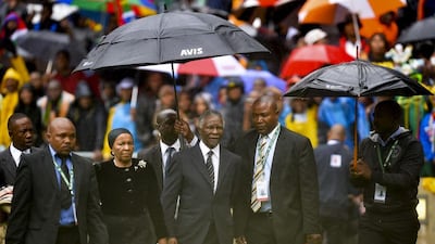 Former South African president Thabo Mbeki is urging Africans to write their own narrative. Herman Verwey / Getty Images