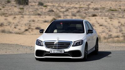 The 2018 Mercedes-AMG S 63 4Matic+ at Bab Al Shams Desert Resort & Spa in Dubai. Chris Whiteoak / The National