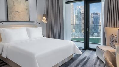 Rooms overlook the world's largest man-made marina