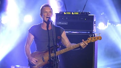 Sting performs a medley at the American Music Awards at the Microsoft Theater in Los Angeles. Matt Sayles / Invision / AP