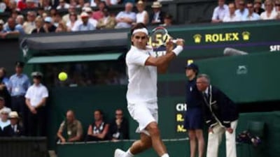 Roger Federer in action during his semi final win.