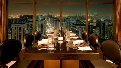 Diners at Stratos are treated to a rotating 360-degree view of Abu Dhabi. Courtesy Stratos