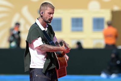 Canadian singer Justin Bieber performed durign the first World Cup Final half-time show. AFP