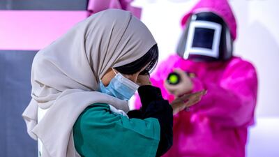 Players who did not successfully complete the challenge get 'shot' with soft sponge toy guns to signal their elimination