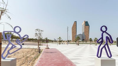 A cushioned running track connects Dubai Science Park headquarters with the Lantana Villa community. Antonie Robertson/The National