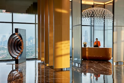 Park Hyatt Jakarta's lobby is on the 23rd floor. Photo: Hyatt