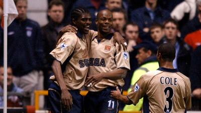 Nigeria's Nwankwo Kanu, left, had an excellent career at Arsenal. Erik Hannemann / AFP