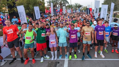 Lined up and ready to go on Saadiyat Island: A Run for Hope Guinness World Records title attempt for most nationalities in a cancer awareness run