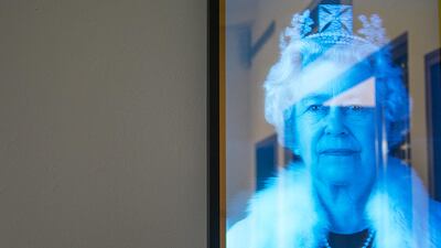 The residence's many artworks include a hologram of Queen Elizabeth II, a gift from the Governor of Jersey. Mona Al Marzooqi / The National