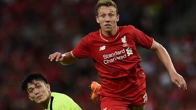 Liverpool's Brazilian midfielder Lucas Leiva. Manan Vatsyayana / AFP