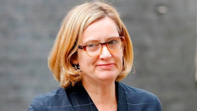 Britain's Home Secretary Amber Rudd called to answer emergency question in parliament. Tolga Akmen / AFP PHOTO