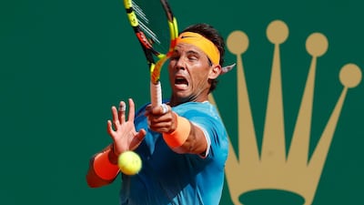 Rafael Nadal of Spain returns the ball to Guido Pella of Argentina during their quarter final match at the Monte-Carlo Rolex Masters tournament in Roquebrune Cap Martin, France. EPA