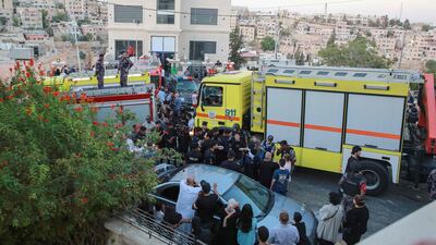Prime Minister Bisher Al Khasawneh visited the area where the building collapsed. AFP