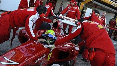 Ferrari's Brazilian driver Felipe Massa has been testing in Cheste, near Valencia.