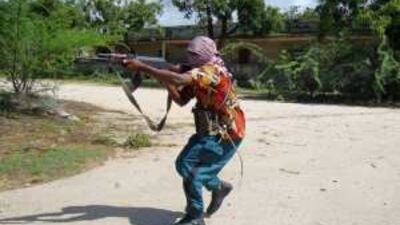 An Islamist fighter involved in the running street battles in Mogadishu.