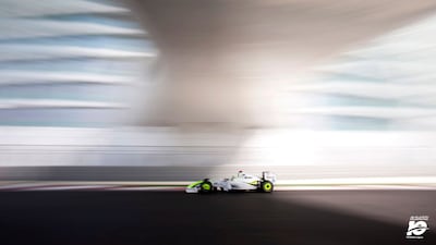 Of course so much of photographing the Abu Dhabi Grand Prix is about the sunset/night time nature of the event but the cars do spend two practice sessions running in daylight conditions. This can make for interesting pictures especially when the cars pass underneath the Hotel, just like the one you see here of Jenson Button in his world title winning Brawn car during the 2009 race weekend.