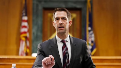 Tom Cotton, Republican US Senator for Arkansas: Some elites have excused this orgy of violence in the spirit of radical chic, calling it an understandable response to the wrongful death of George Floyd. Those excuses are built on a revolting moral equivalence of rioters and looters to peaceful, law-abiding protesters... One thing above all else will restore order to our streets: an overwhelming show of force. AP, Pool, file