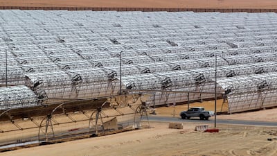Shams 1 feeds 100 megawatts of green electricity into the grid, generated by its huge curved mirrors that cover 2.5 square kilometres of desert near the town of Madinat Zayed.