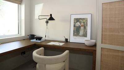 Her home office space. The renovations added two bedrooms to the original three-bed home