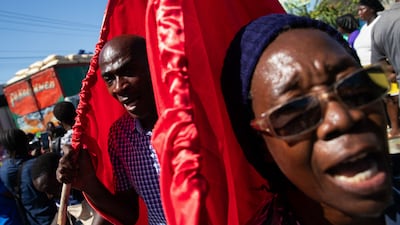 Protestors rally against rising fuel prices in Port-au-Prince, Haiti. AFP