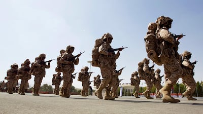 Cadets at the 40th anniversary ceremony of Zayed II Military College in 2012. Photo: The National