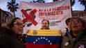 Protestors in Malaga, southern Spain, take part in a demonstration against the US operation in Venezuela. AFP
