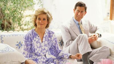 The Prince And Princess Of Wales enjoy a desert picnic in Abu Dhabi. Getty