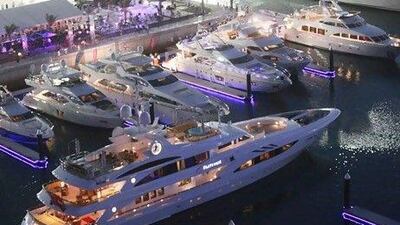 Yachts fill Yas Marina at the Abu Dhabi Yacht Show. Galen Clarke / The National