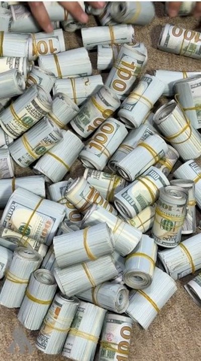 Iraq's Supreme Judicial Council released images of the confiscated money. Photo: Iraq News Agency
