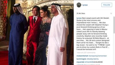 A screenshot of Tyrese Gibson's Instagram post