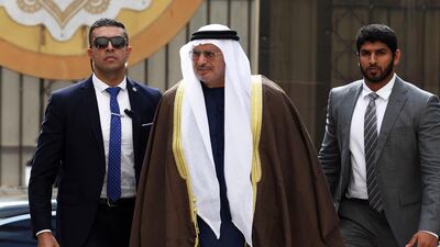 UAE Minister of State for Foreign Affairs Anwar Gargash attends a meeting of the Arab League's foreign ministers in February 2020. EPA