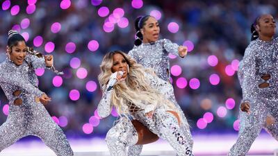 Singer Mary J Blige performs during the half-time show of Super Bowl LVI. EPA