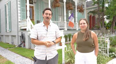 Michael and Megan Manning have loved 'greening' their front lawn and reaping the benefits, but wish there was a city tax benefit to offset the financial burdens of the process. Ahmed Issawy / The National