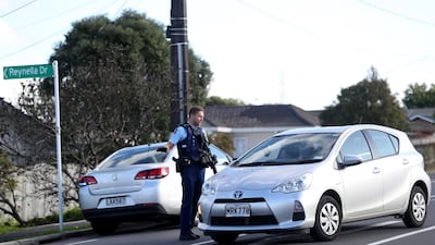 New Zealand Police check cars in Auckland. Getty Images