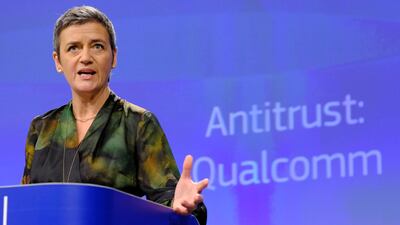 EU Commissioner for Competition Margrethe Vestager. Olivier Hoslet/EPA