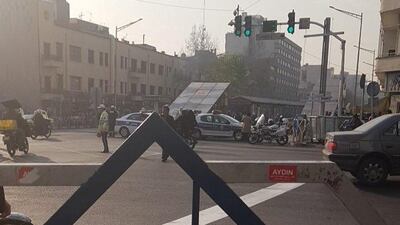 Police vehicles are seen during a protest near the University of Tehran, Iran on December 30, 2017 in this picture obtained from social media. Reuters