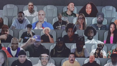 Virtual fans, including LL Cool J, Richard Sherman, Fat Joe, Kyrie Irving and Guillermo are seen during Game Two of the 2020 NBA Finals between Miami Heat and the Los Angeles Lakers. AFP