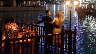 The view from Asado over Burj Khalifa Lake.