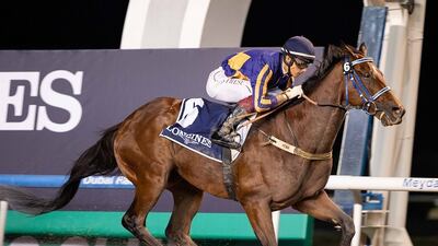 Antonio Fresu wins on Vasari at Meydan’s third meeting on Friday, November 25, 2022. Photo: Adiyat Racing Plus