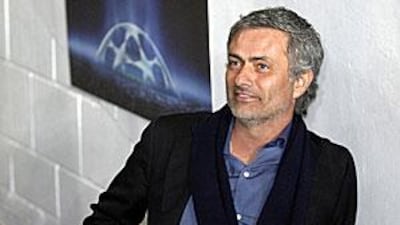 Jose Mourinho in the tunnel before Inter Milan's Champions League match against Chelsea.