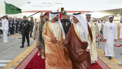 His Highness Sheikh Mohammed bin Rashid Al Maktoum, the Vice President, Prime Minister and Ruler of Dubai, has arrived at the King Abdulaziz Air Base, in Dharan, leading the UAE delegation to the 29th Arab Summit, due to start tomorrow in the Saudi city of Dammam. Prince Saud bin Nayef bin Abdul Aziz Al Saud, Governor of the Eastern Province, and a number of Saudi princes along with Ahmed Aboul-Gheit, Arab League Secretary General, welcomed H.H. Sheikh Mohammed upon arrival. WAM