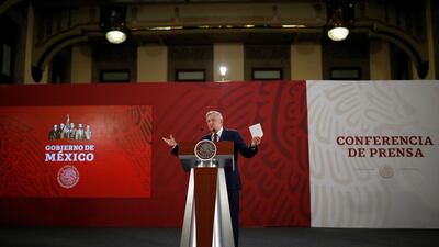 Mexico's President Andres Manuel Lopez Obrador holds a news conference at the National Palace in Mexico City, Mexico, June 7, 2019. Reuters