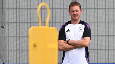 Germany coach Julian Nagelsmann leads the last training session ahead of their Round of 16 match. AP