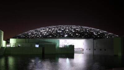 Some 4,500 tube lights have been attached to the Louvre Abu Dhabi’s dome. Courtesy TDIC