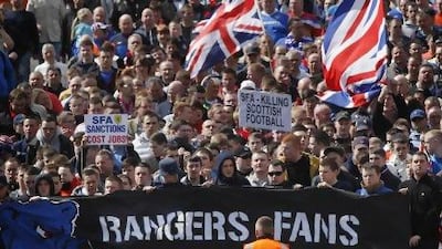 While supporters of Glasgow Rangers think the proposed changes are being mooted to keep them out of the league their rivals feel exactly the opposite way. Danny Lawson / PA