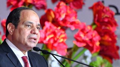 Egyptian president Abdel Fattah El Sisi announces his intention to run for a second term in Cairo on January 19, 2018. The Egyptian Presidency / Handout via Reuters